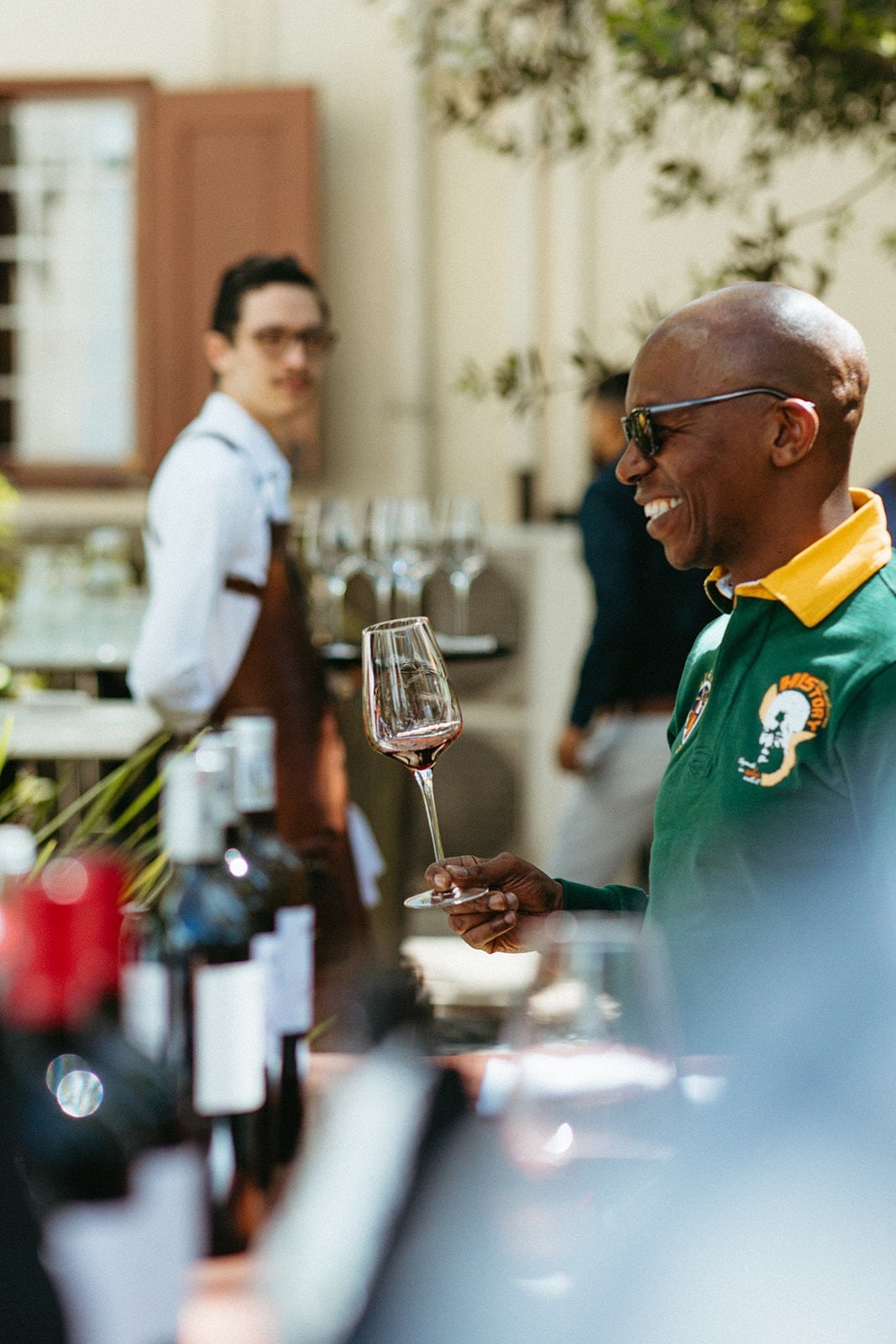 Wine sales representative at a tasting event